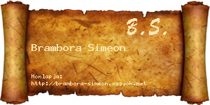 Brambora Simeon névjegykártya